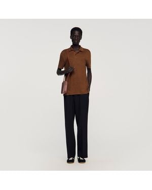 Sandro Linen Polo Shirt - Multicolour