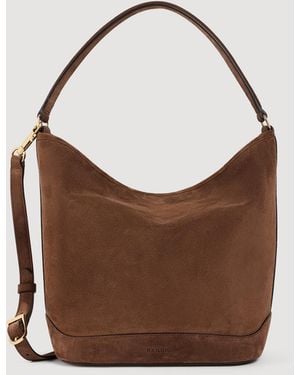 Sandro Tangoso Suede Bucket Bag - Brown