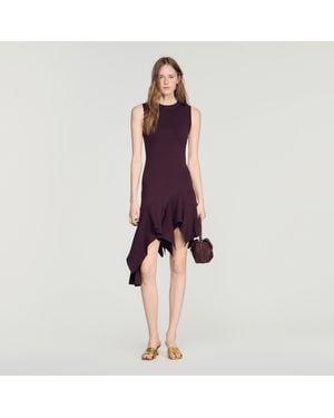 Sandro Asymmetric Knit Dress - Red