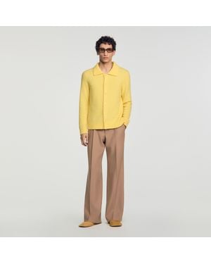 Sandro Alpaca And Wool Cardigan - Yellow