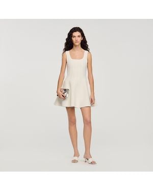 Sandro Beaded Knit Short Dress - Natural