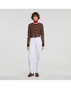 Sandro Pull en laine à rayures - Blanc