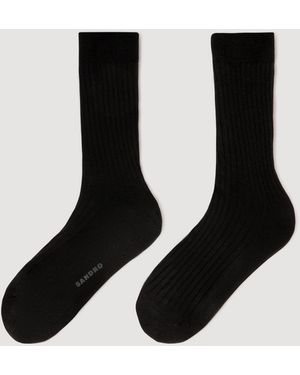 Sandro Fine Silk Socks - Black