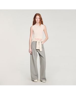 Sandro Sleeveless Short Knit Jumper - Grey