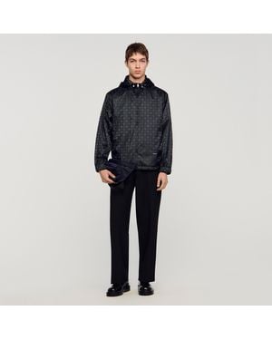 Sandro Square Cross Nylon Jacket - Blue