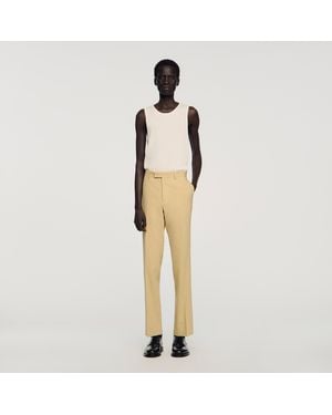 Sandro Linen Suit Trousers - Natural