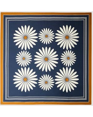Sandro Foulard en soie imprimé fleur - Bleu