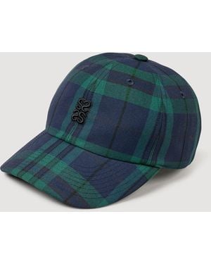 Sandro Checked Cap - Blue