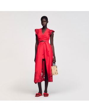 Sandro Floral Skort - Red