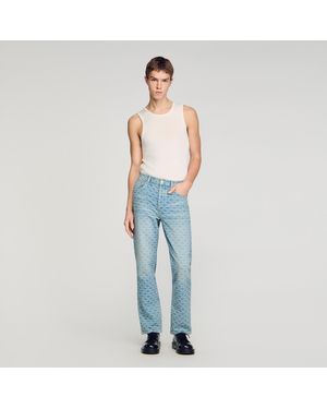 Sandro Regular-Fit Square Cross Jeans - Blue