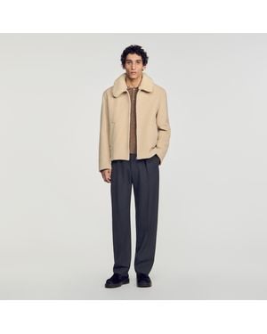 Sandro Wool And Cashmere Jacket - Blue
