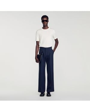 Sandro Wool Suit Trousers - Blue