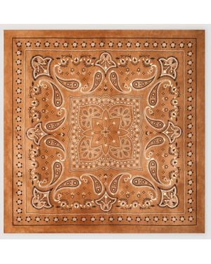 Sandro Silk Bandana Print Scarf - Brown