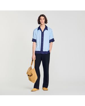 Sandro Micro Cross Motif Shirt - Blue