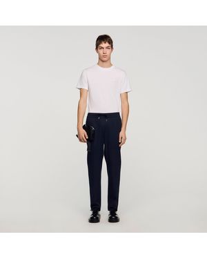 Sandro Elasticated Straight-Leg Trousers - Blue