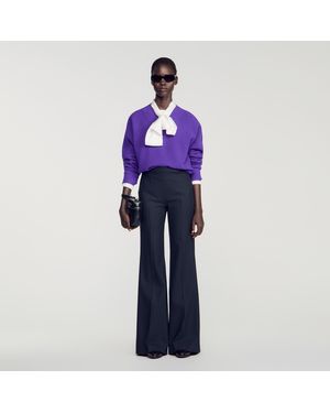 Sandro Wool Suit Trousers - Blue