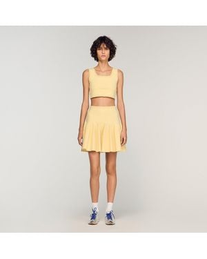 Sandro Short Knit Skater Skirt - Natural