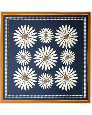 Sandro Floral Silk Scarf - Blue