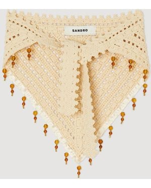 Sandro Crochet Bandana - Natural