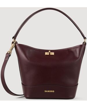 Sandro Tangoso Mini Leather Bag - Brown