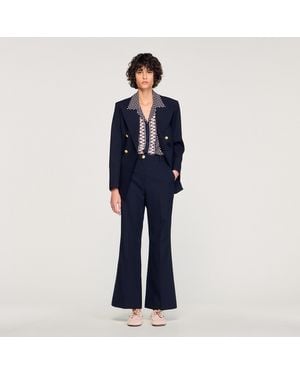 Sandro Heart Motif Flowing Shirt - Blue