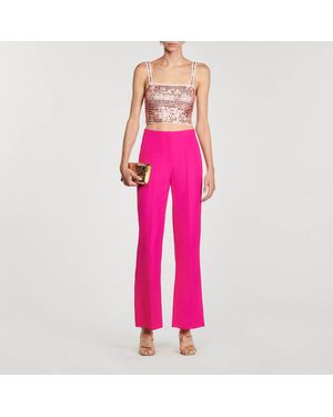 Sandro Pantalon de costume évasé - Rose