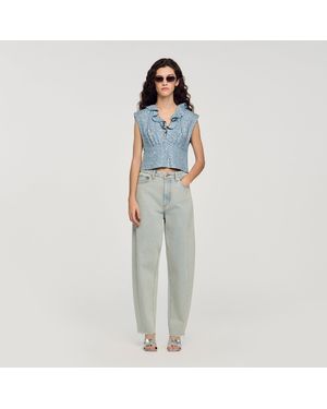 Sandro Sequin Top - Blue