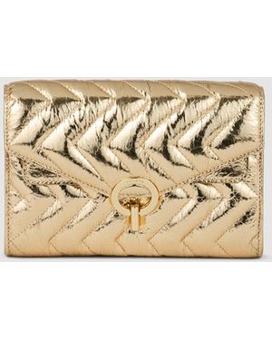 Sandro Crackled Leather Crossbody Bag - Metallic