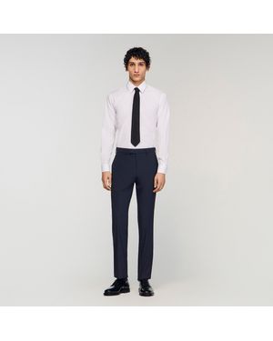 Sandro Wool Suit Trousers - Blue