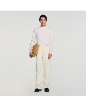 Sandro Jean baggy à contraste - Blanc