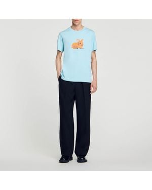 Sandro T-shirt wild animals - Bleu