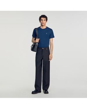 Sandro Straight-Leg 5-Pocket Trousers - Blue