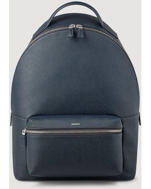 Sandro Reconstituted Leather Rucksack - Blue