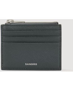 Sandro Reconstituted Leather Cardholder - Black