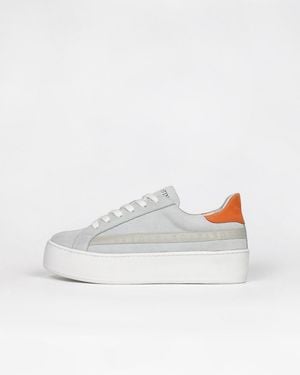 Sans Matin Gaia Platform Trainers, For Suede Nubuck Leather - White