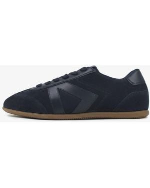Sans Matin Iris Low Top Trainers By Nubuck Leather, For - Blue