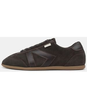 Sans Matin Iris Low Top Trainers, Suede Leather, For - Brown
