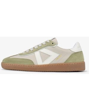 Sans Matin Hera Low Top Trainers, For Taupe Leather, Suede Stone Leather - White