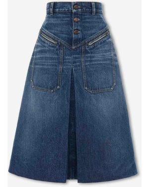 Chloé Denim Midirock - Blau