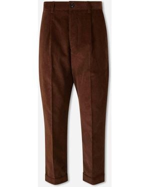 Ami Paris Wide Corduroy Pants - Brown