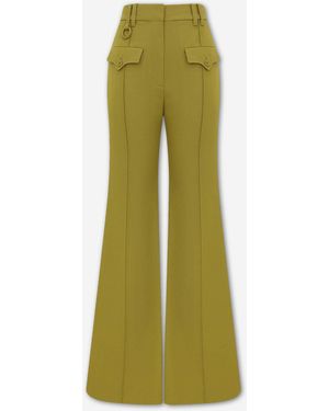 Zimmermann Flared Luna Trousers - Green