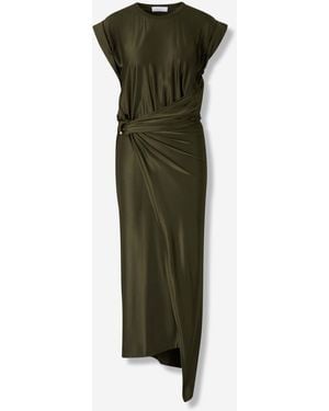 Rabanne Draped Midi Dress - Green