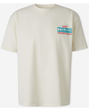 Rhude Baumwoll-T-Shirt Mit Logo - Weiß