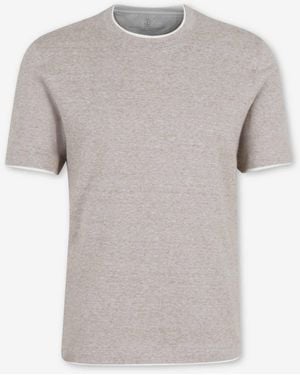Brunello Cucinelli Round Neck T-Shirt - Grey