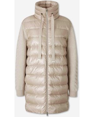Herno Daunenjacke Mit Strickärmeln - Natur