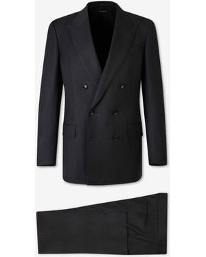 Tom Ford Traje Cruzado Lana - Negro