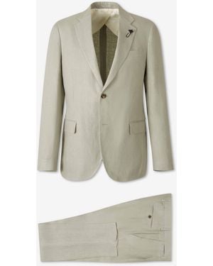 Lardini Straight Wool Suit - Natural