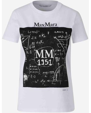 Max Mara T-Shirt Con Logo - Bianco