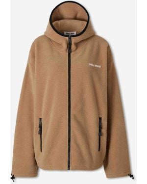 Miu Miu Fleece Hoodie - Brown