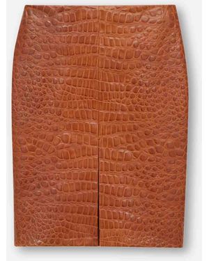 Saint Laurent Falda Piel Cocodrilo - Blanco